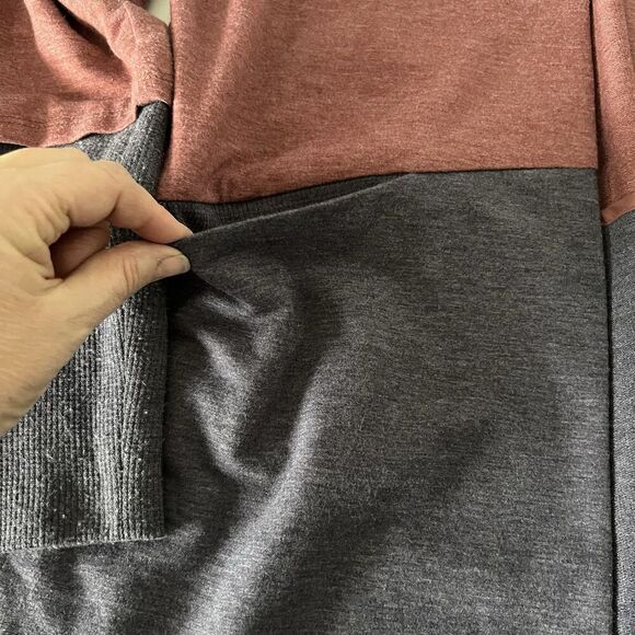 Logo Lounge Colorblock Cardigan Womens Medium Knit Pocket Longline Waffle Sleeve - Picture 4 of 9